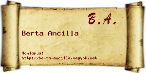 Berta Ancilla névjegykártya